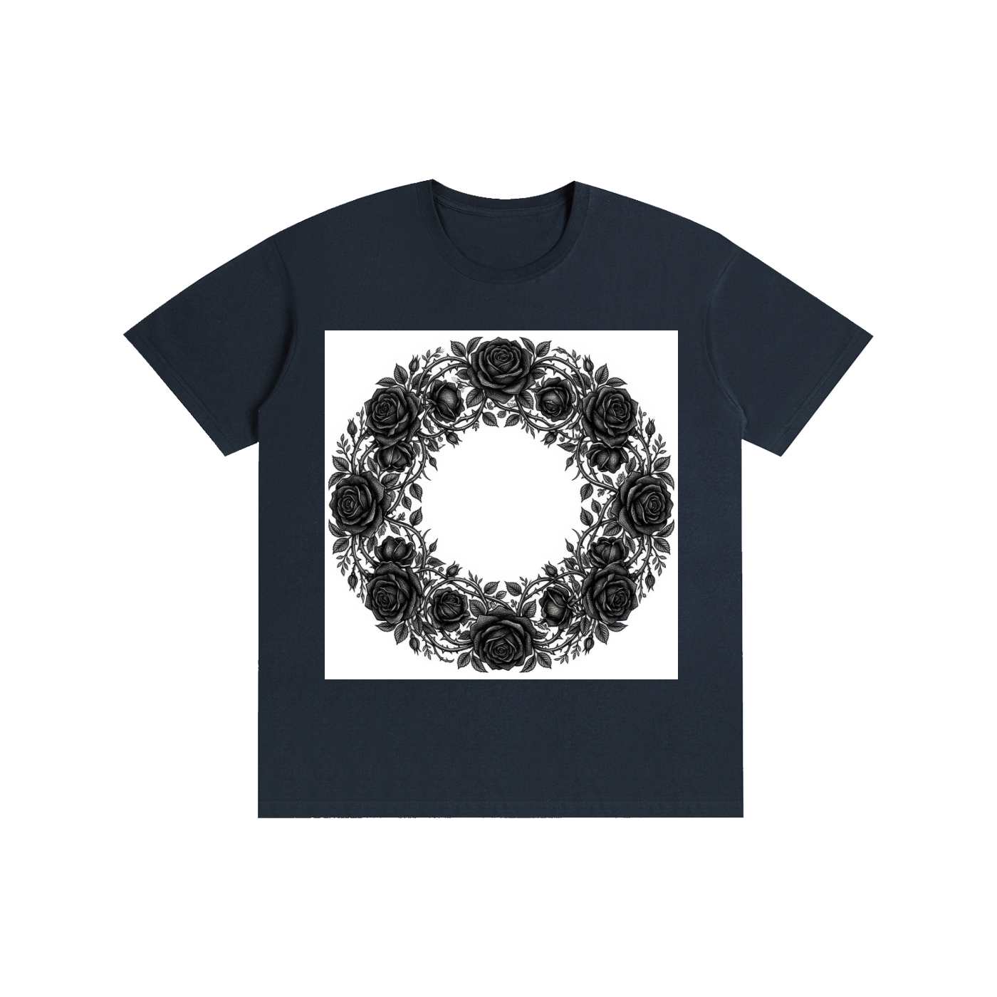 Black Rose Wreath Graphic Tee