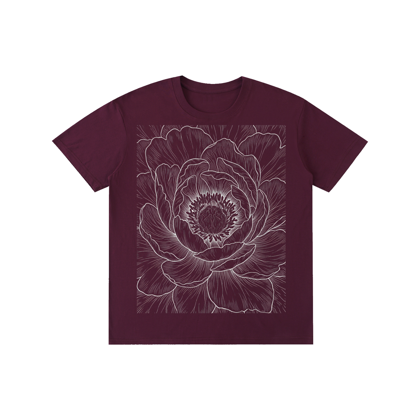 Ethereal Peony Line-Art Graphic Tee