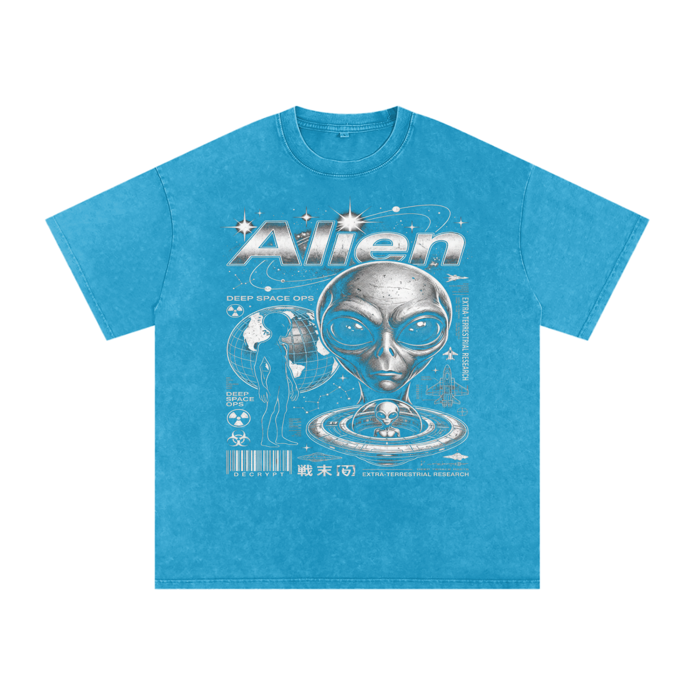Snow Washed Oversized Cotton T-Shirt