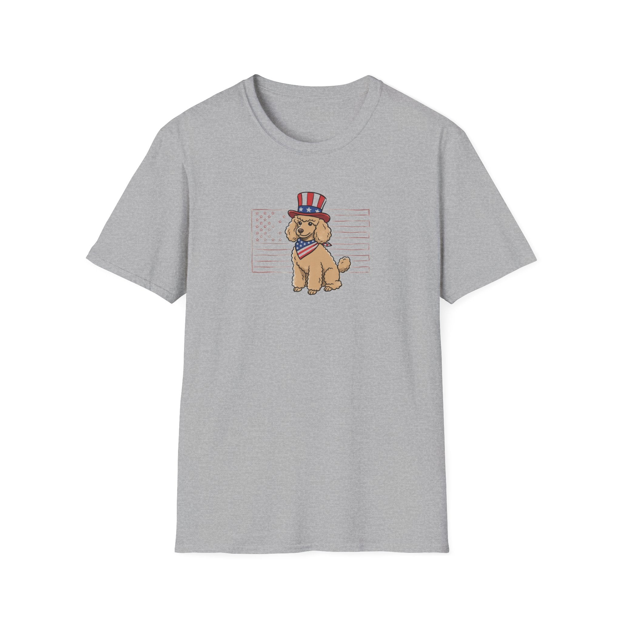 Patriotic Poodle Unisex T-Shirt – 4th of July Dog Graphic Tee