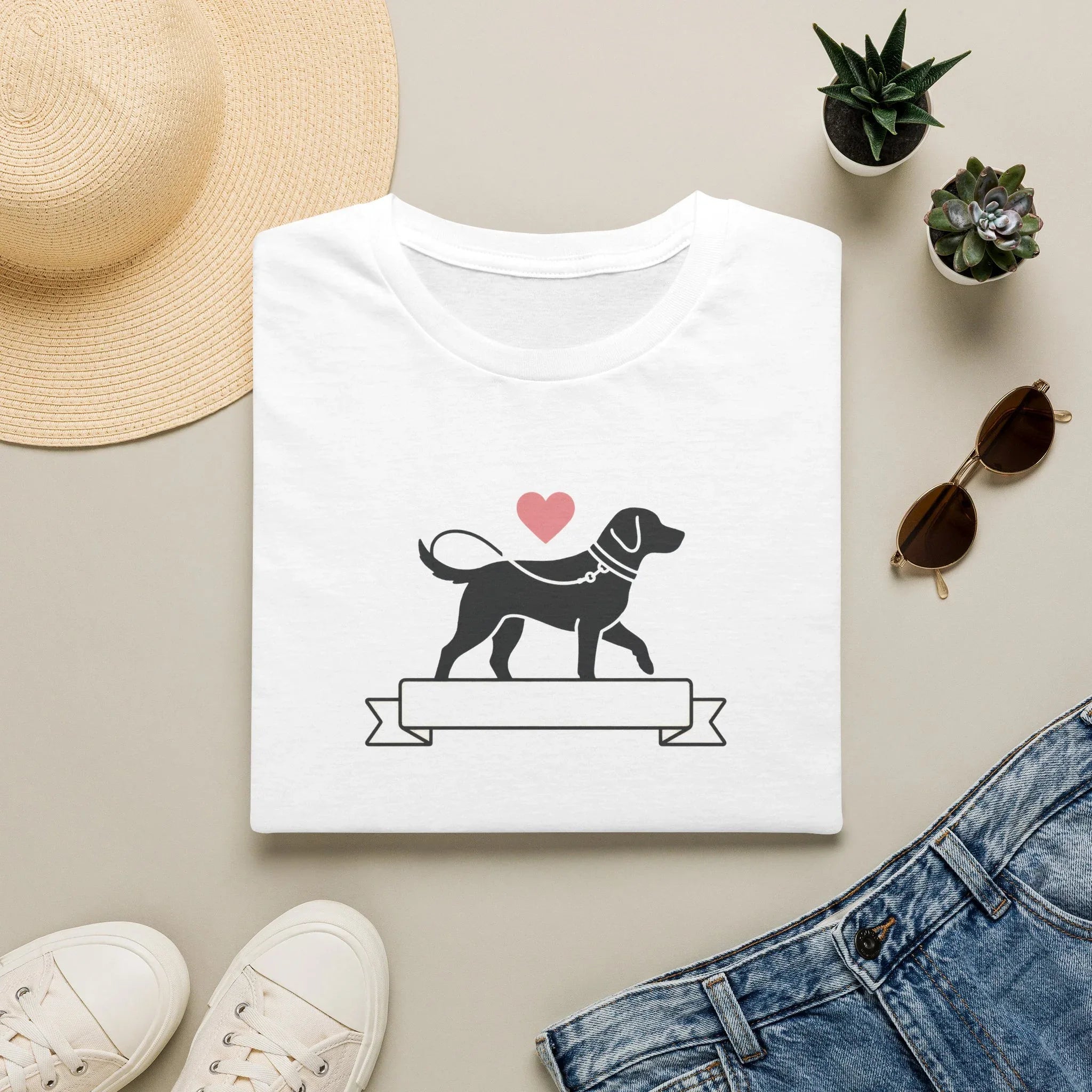 Minimalist Labrador Retriever Graphic T-Shirt - Cute Dog Lover White Tee