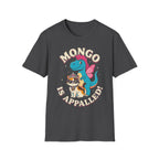 Mongo is Appalled Funny Graphic T-Shirt - Cute Dinosaur and Sassy Cat Tee