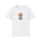 Cute Doodle Dog Drinking Iced Coffee Unisex T-Shirt