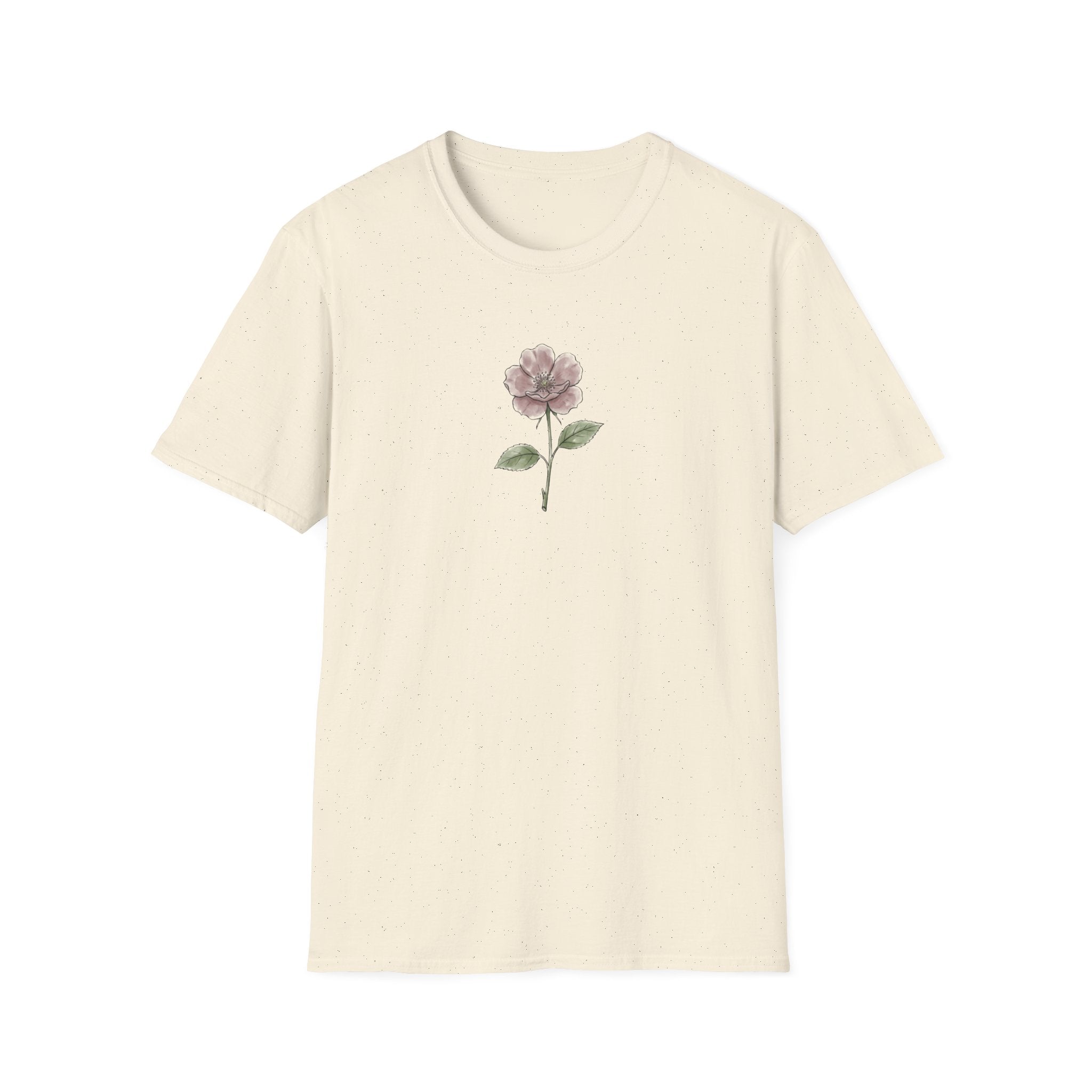 Minimalist Vintage Rose Watercolor Unisex T-Shirt | Aesthetic Floral Graphic Tee