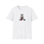 Funny Knitting Cat Graphic T-Shirt | Cute Crafting British Shorthair Unisex Tee