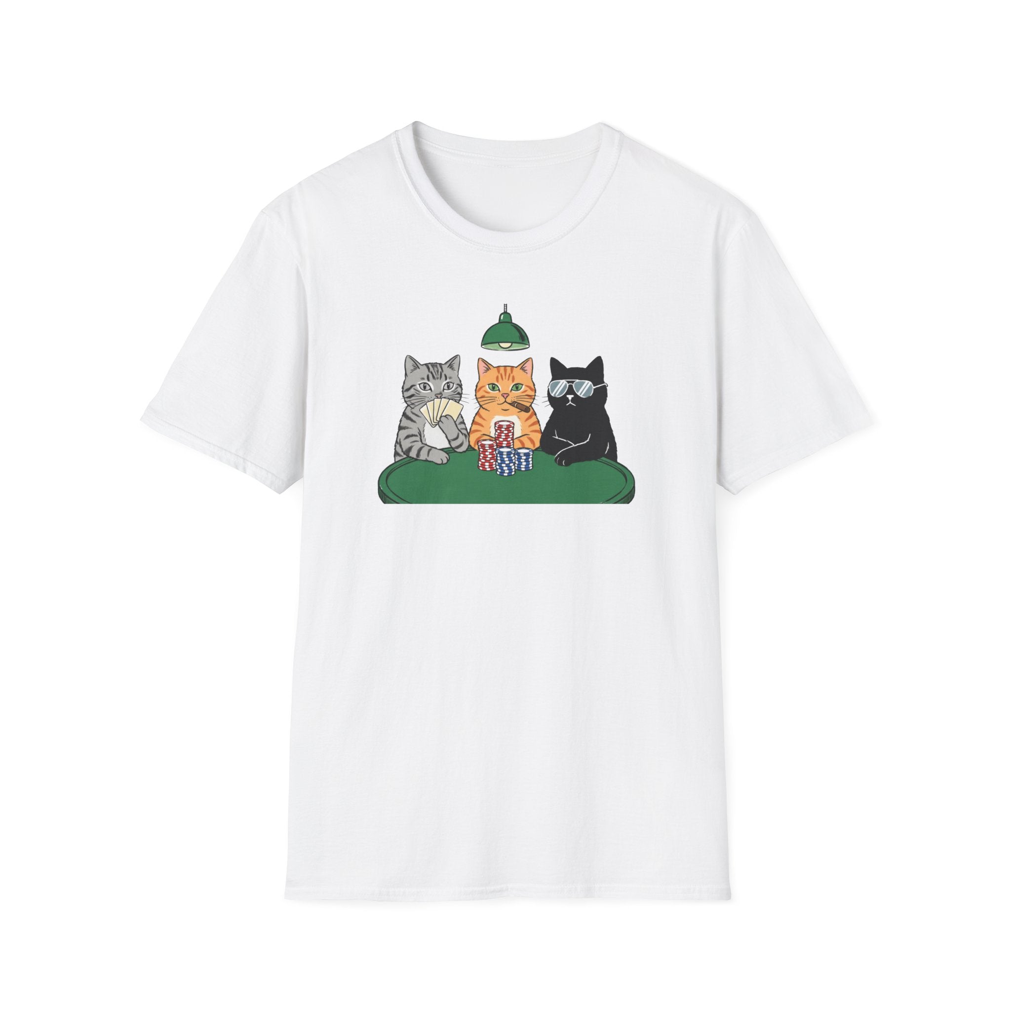 Cats Playing Poker Graphic T-Shirt | Funny Vintage Aesthetic Unisex Tee