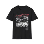 Black t-shirt with Midnight Racing design, featuring a sports car and Japanese text for street racing fans.