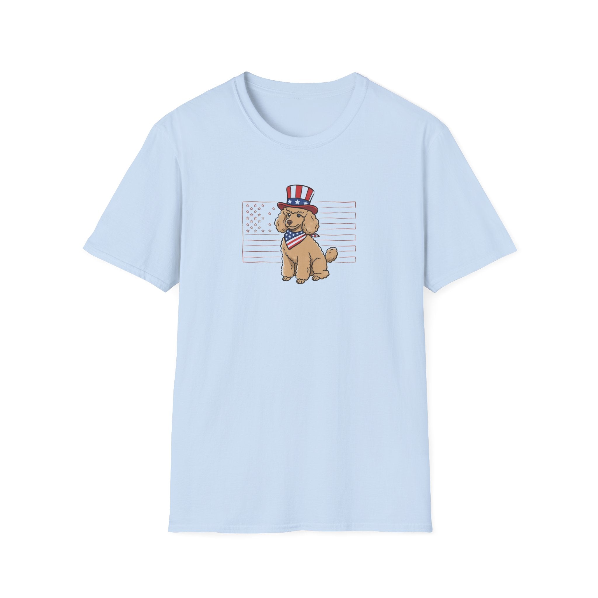 Patriotic Poodle Unisex T-Shirt – 4th of July Dog Graphic Tee