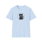Mischievous Black Cat Holding Match T-Shirt - Funny Arson Cat White Tee
