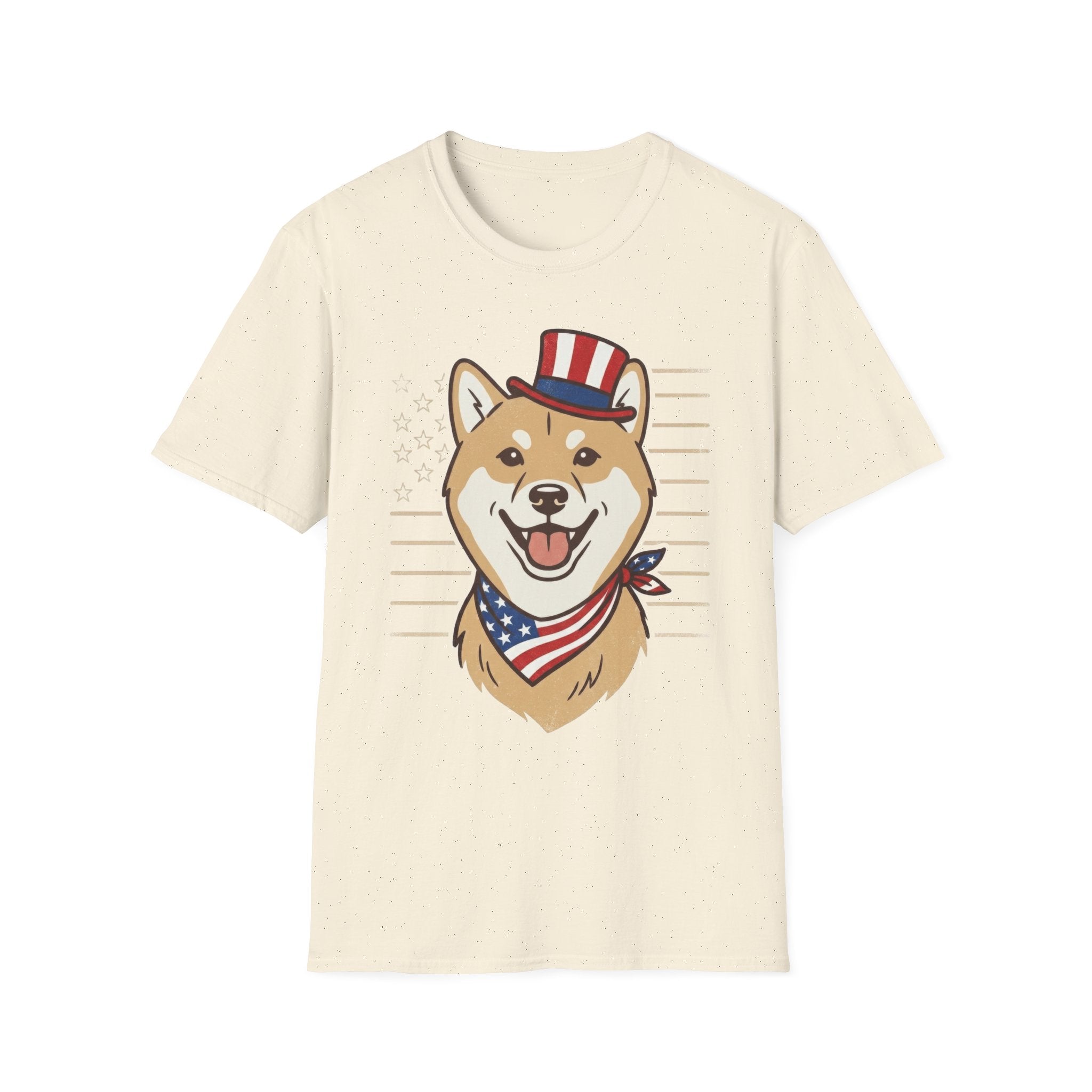 Patriotic Shiba Inu USA Flag Bandana Unisex T-Shirt