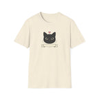 Minimalist Black Cat Graphic T-Shirt - Cute Cat Lover White Tee