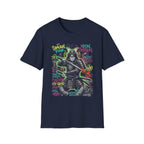Samurai Punk Neon Graffiti Graphic T-Shirt - Urban Streetwear Warrior Tee