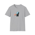 Minimalist Black Cat Magnifying Glass T-Shirt - Cute Pet Detective White Tee