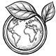 Eco-friendly globe with leaves, symbolizing sustainability and global environmental care