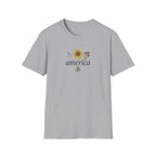 Minimalist Floral America Unisex T-Shirt | Patriotic Graphic Tee
