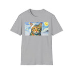 Vincent Van Gogh Starry Night Cat Unisex T-Shirt - Funny Art History Graphic Tee