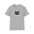 Minimalist Black Cat Graphic T-Shirt - Cute Cat Lover White Tee