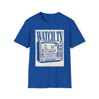 Vintage "WATCH TV" News Graphic T-Shirt - Retro Broadcast Nostalgia Tee