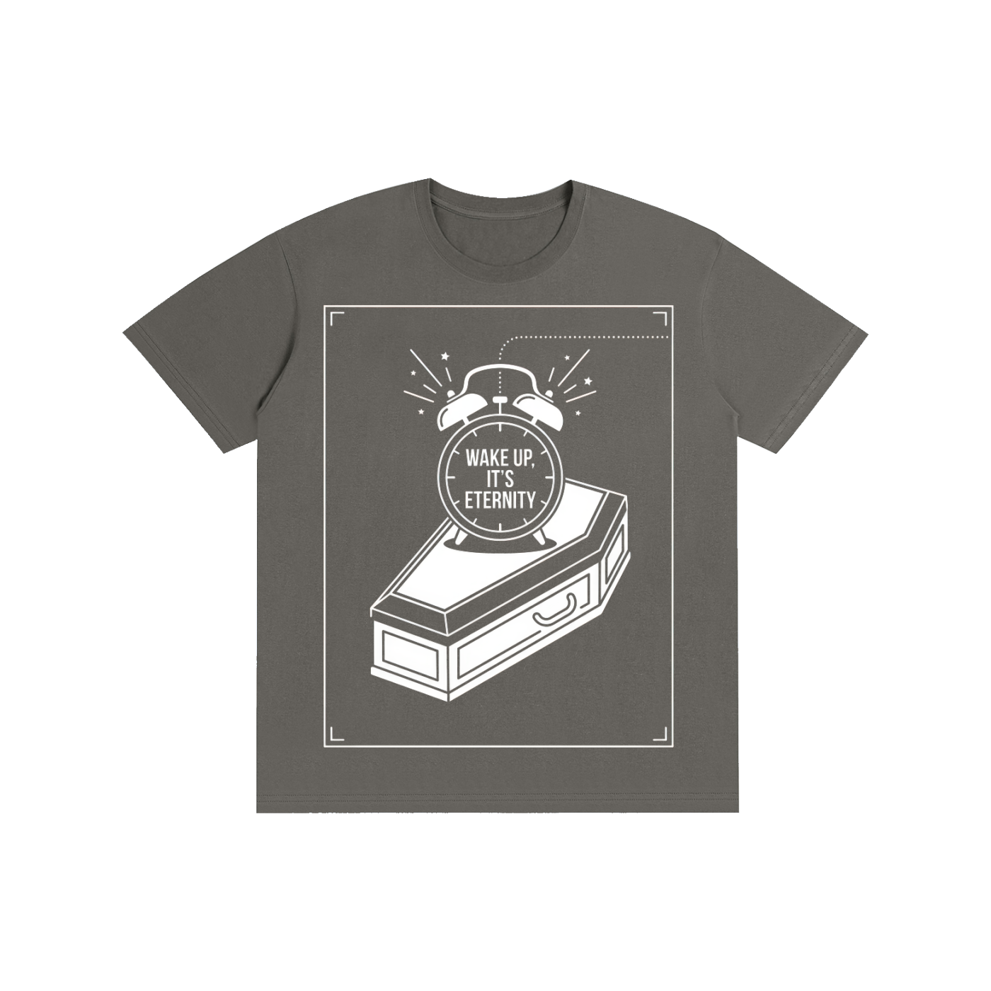 "Wake Up, It's Eternity" Coffin Minimalist Tee