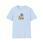 Patriotic Shiba Inu USA Flag Bandana Unisex T-Shirt