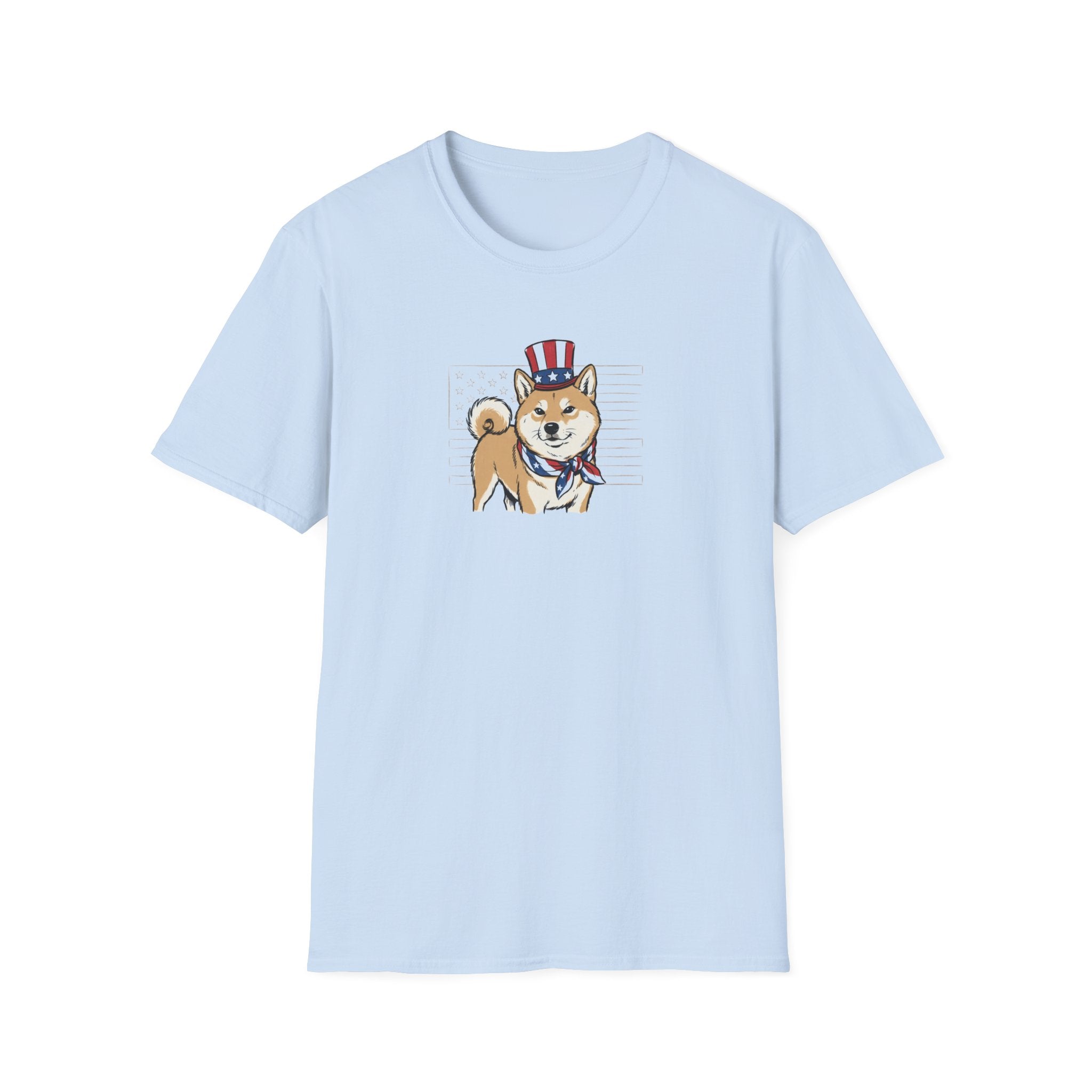 Patriotic Shiba Inu USA Flag Bandana Unisex T-Shirt