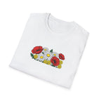 Wildflower Bouquet Unisex T-Shirt – Poppies and Daisies Graphic Tee