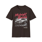 Midnight Racing T-Shirt with Street Race Car Graphic and Japanese Text Design