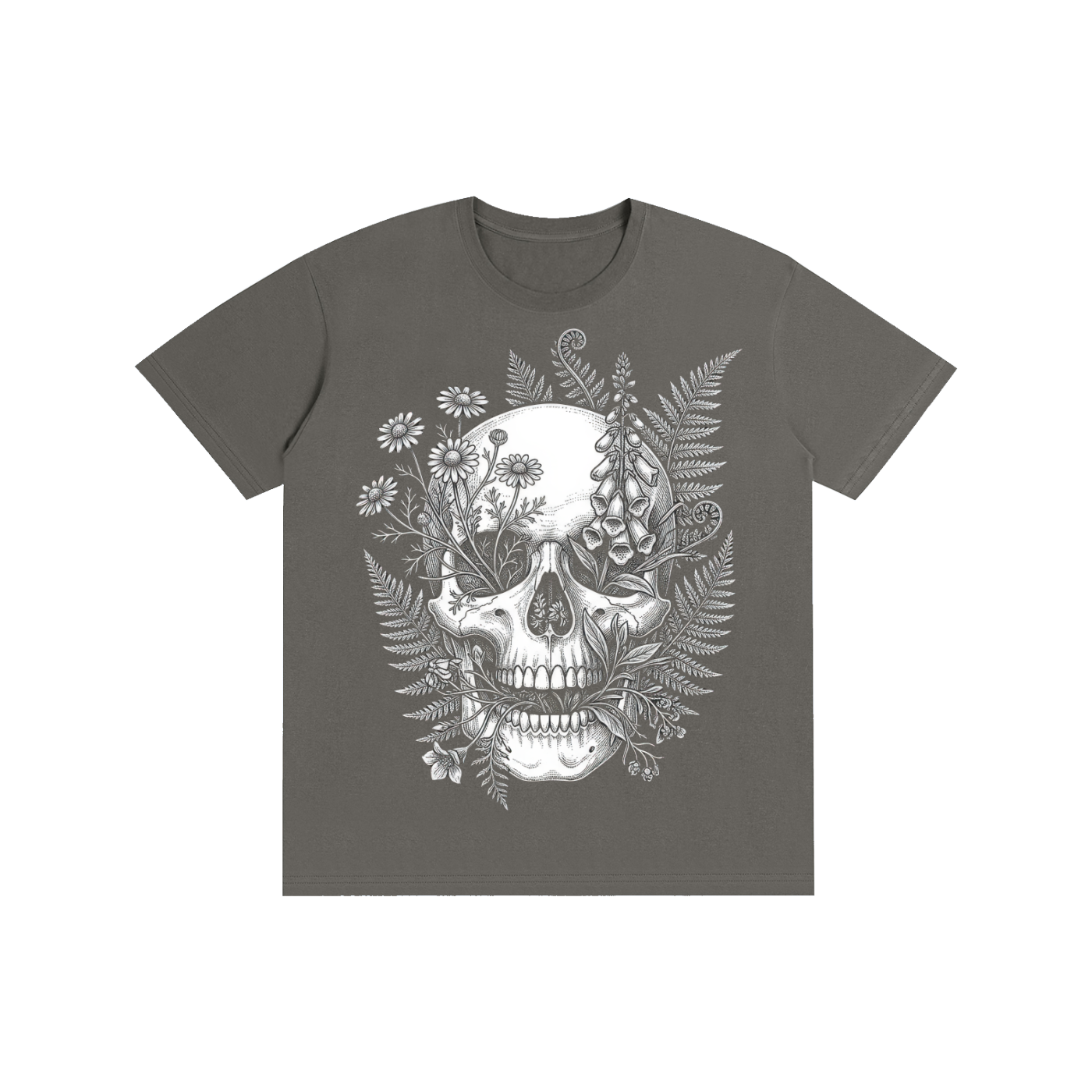 Floral Skull Anatomy Graphic Tee