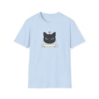 Minimalist Black Cat Graphic T-Shirt - Cute Cat Lover White Tee