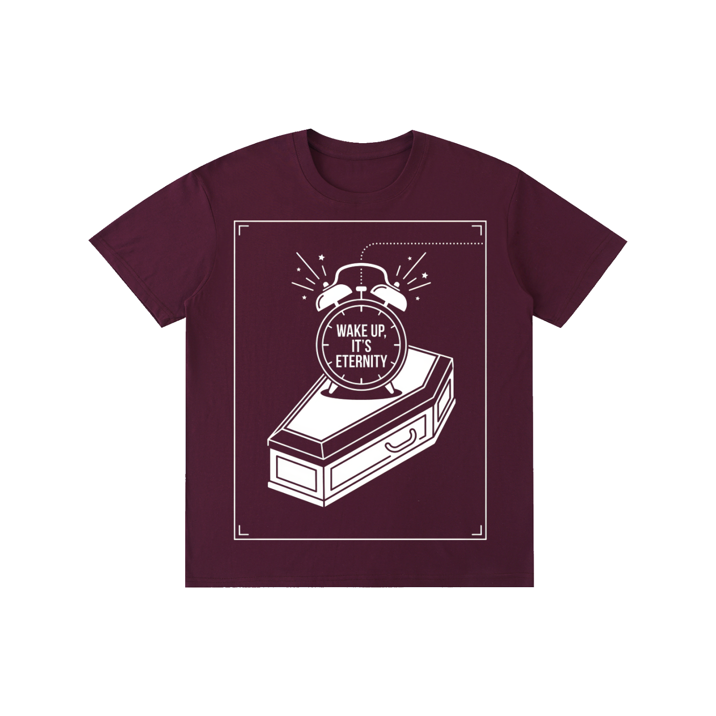 "Wake Up, It's Eternity" Coffin Minimalist Tee