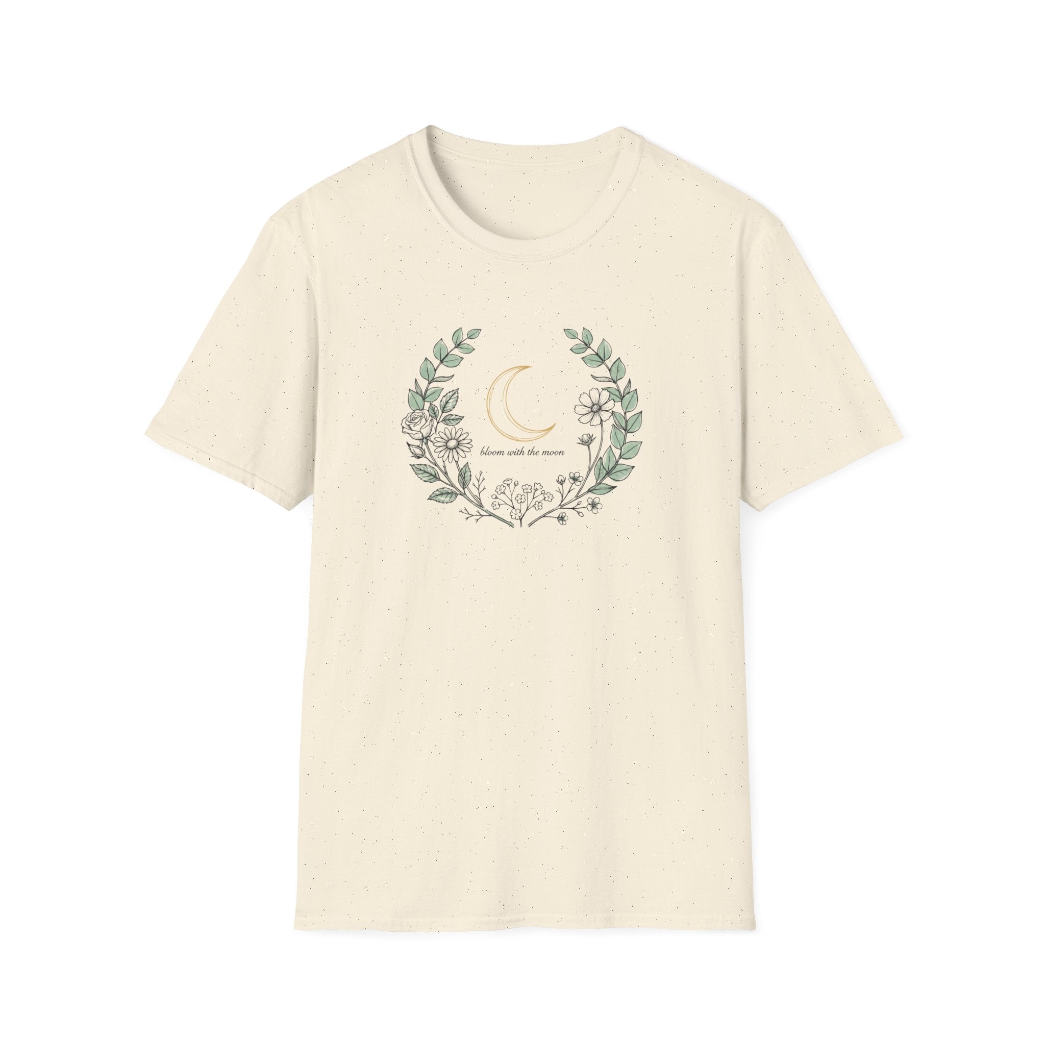 Bloom with the Moon Botanical T-Shirt | Celestial Cottagecore Unisex Tee