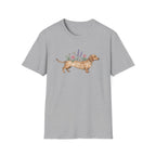 Watercolor Dachshund Floral Graphic Unisex T-Shirt | Cute Wiener Dog Art Tee