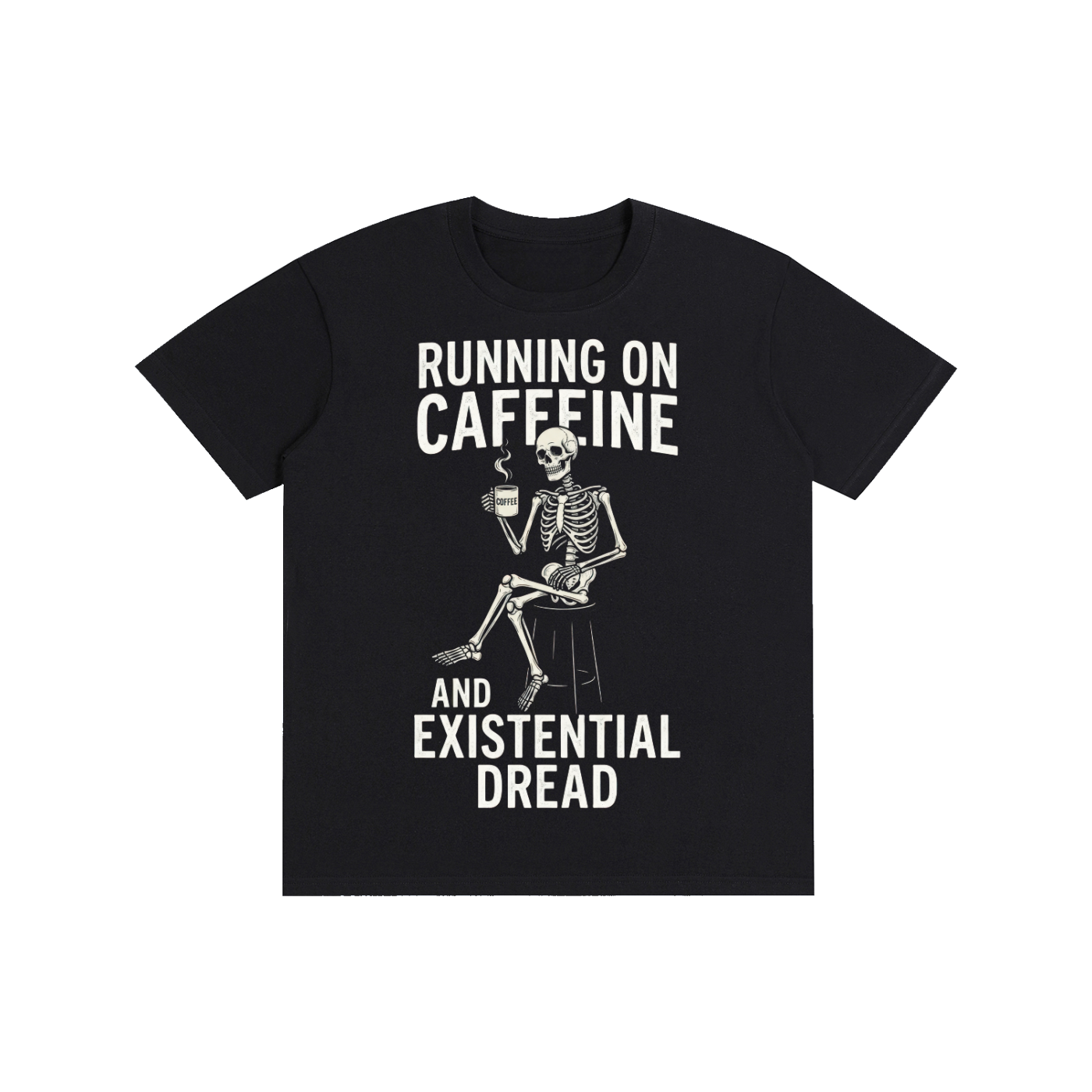 Running On Caffeine Skeleton Graphic Tee