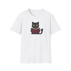 Bookworm Cat Unisex T-Shirt – Reading Black Cat Graphic Tee