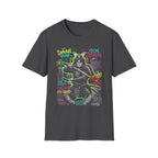 Samurai Punk Neon Graffiti Graphic T-Shirt - Urban Streetwear Warrior Tee
