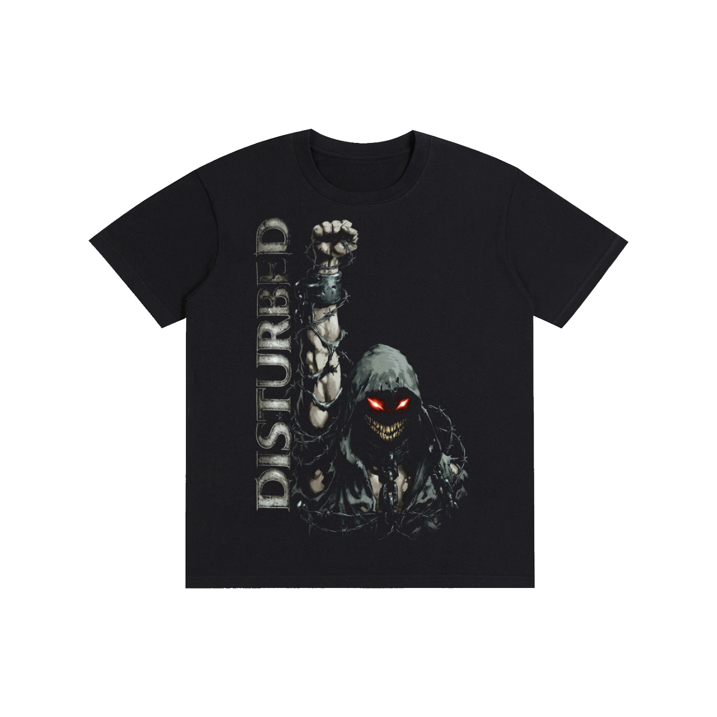 Disturbed Hooded Figure Graphic Tee