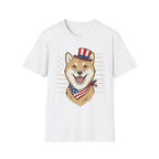 Patriotic Shiba Inu USA Flag Bandana Unisex T-Shirt