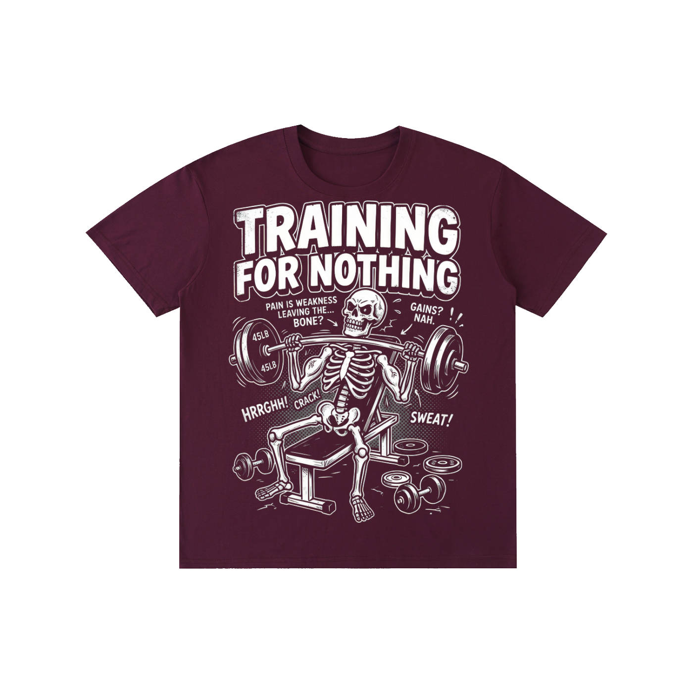 Training For Nothing Gym Skeleton Tee