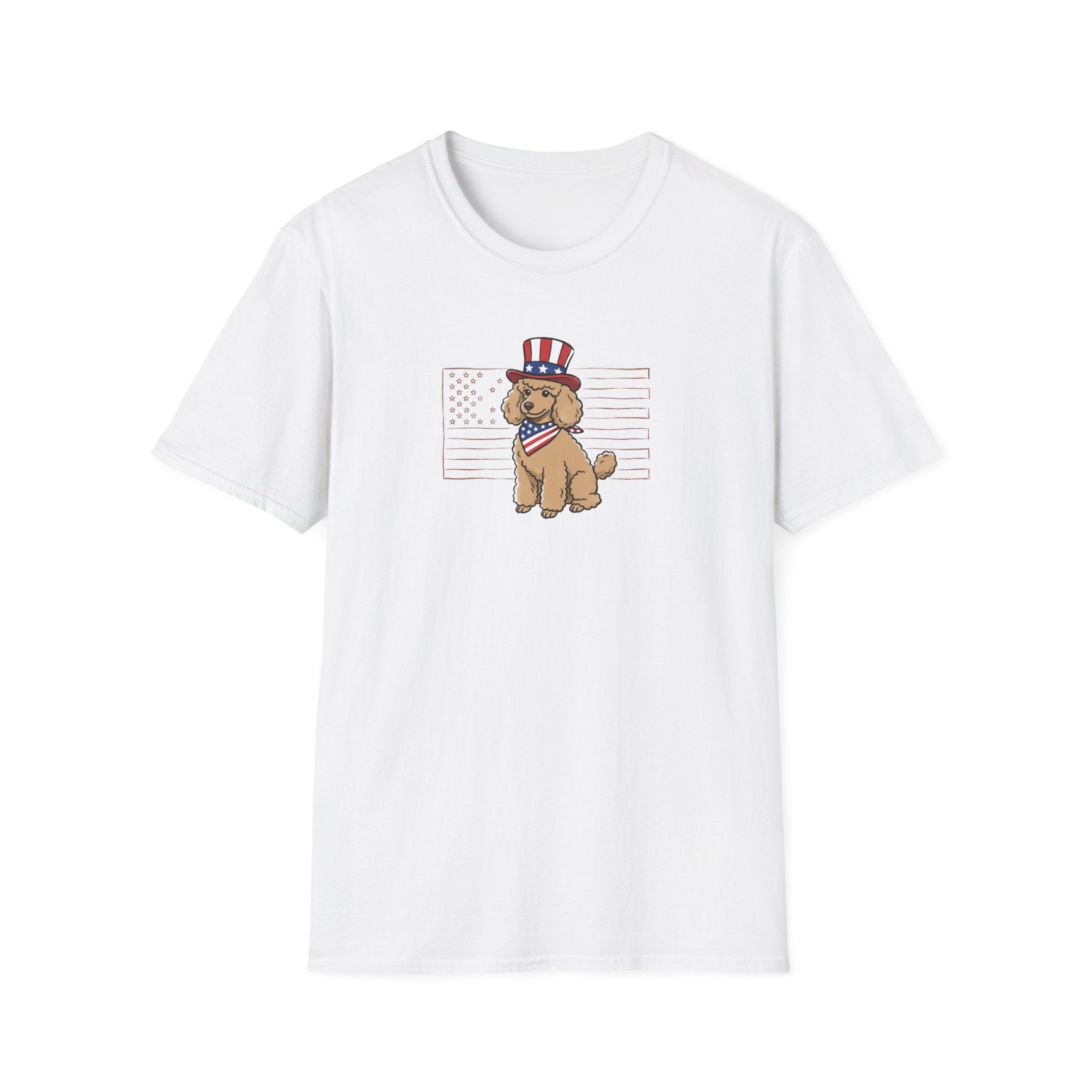 Patriotic Poodle Unisex T-Shirt – 4th of July Dog Graphic Tee