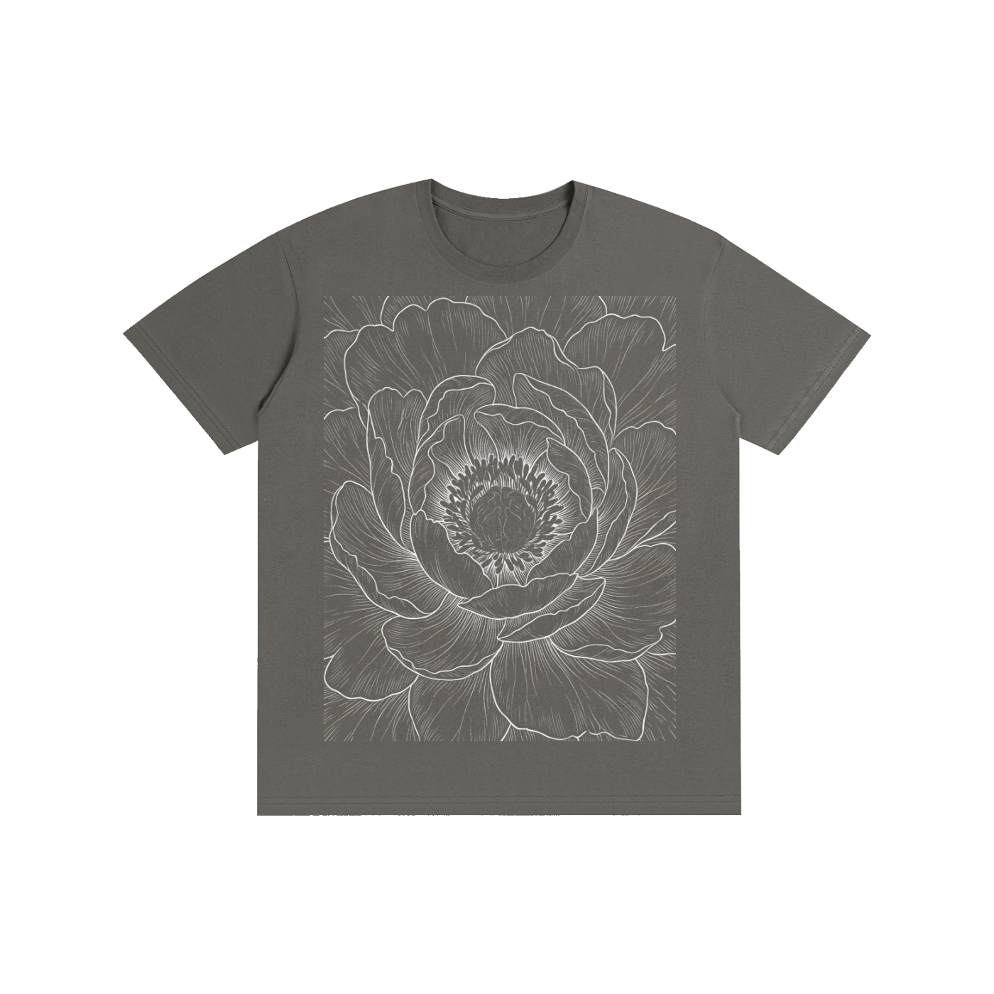 Ethereal Peony Line-Art Graphic Tee