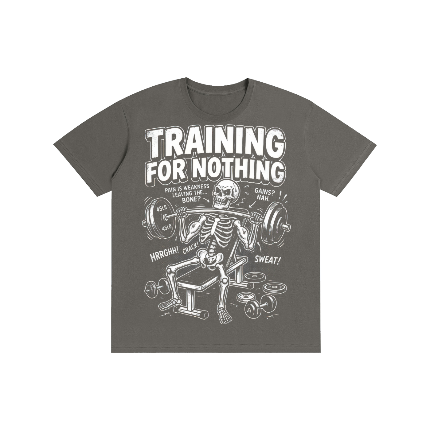 Training For Nothing Gym Skeleton Tee
