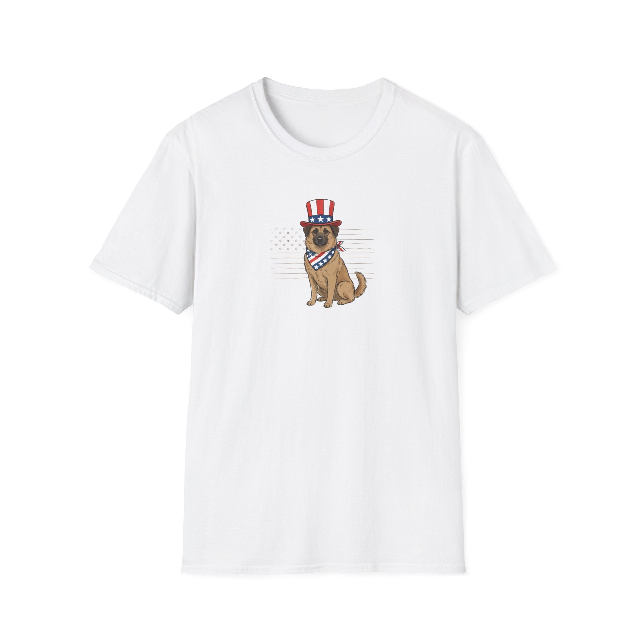 Patriotic German Shepherd Unisex T-Shirt | 4th of July American Flag Dog Graphic Tee