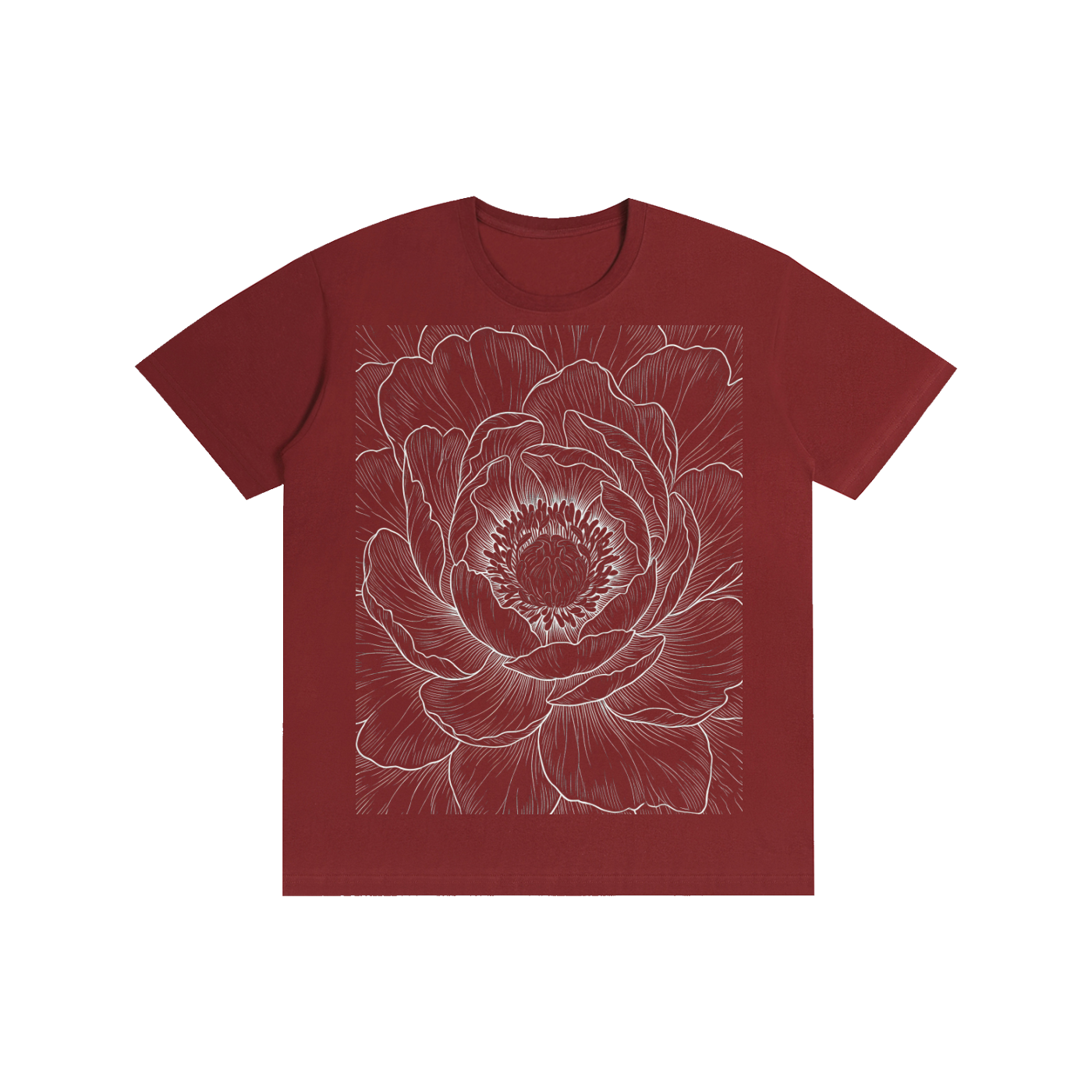 Ethereal Peony Line-Art Graphic Tee