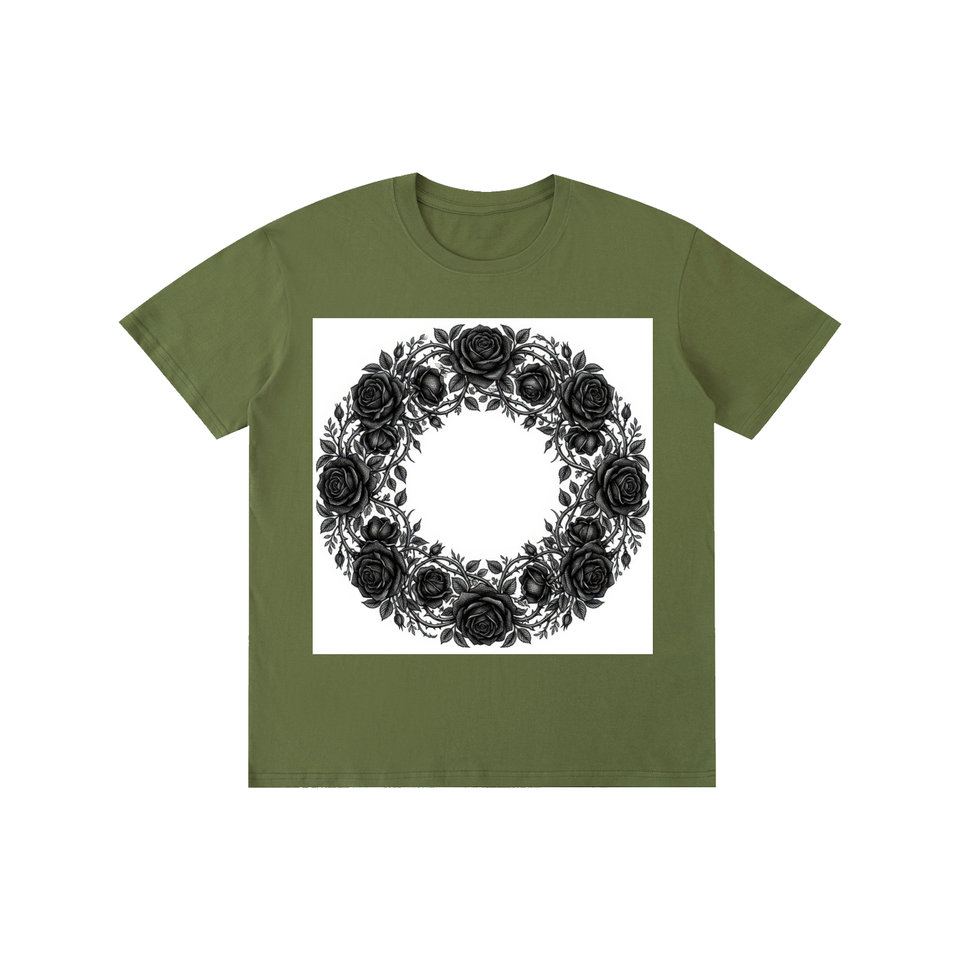 Black Rose Wreath Graphic Tee
