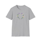 Watercolor Floral Wreath Unisex T-Shirt | Minimalist Botanical Graphic Tee