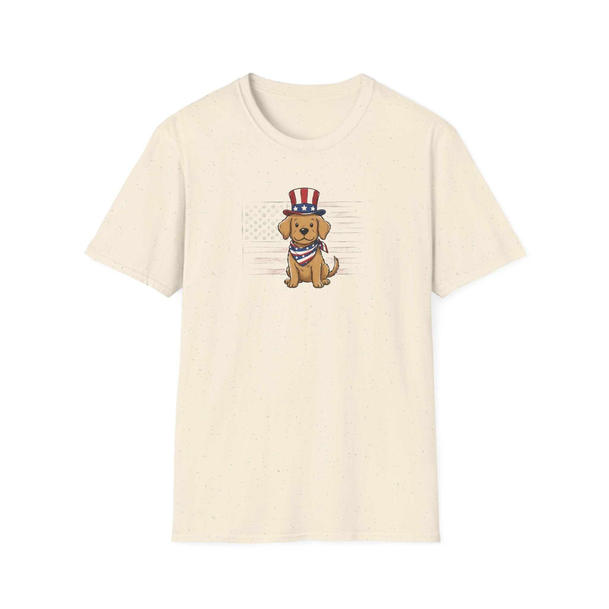 Patriotic Golden Retriever Unisex T-Shirt – 4th of July Dog Graphic Tee