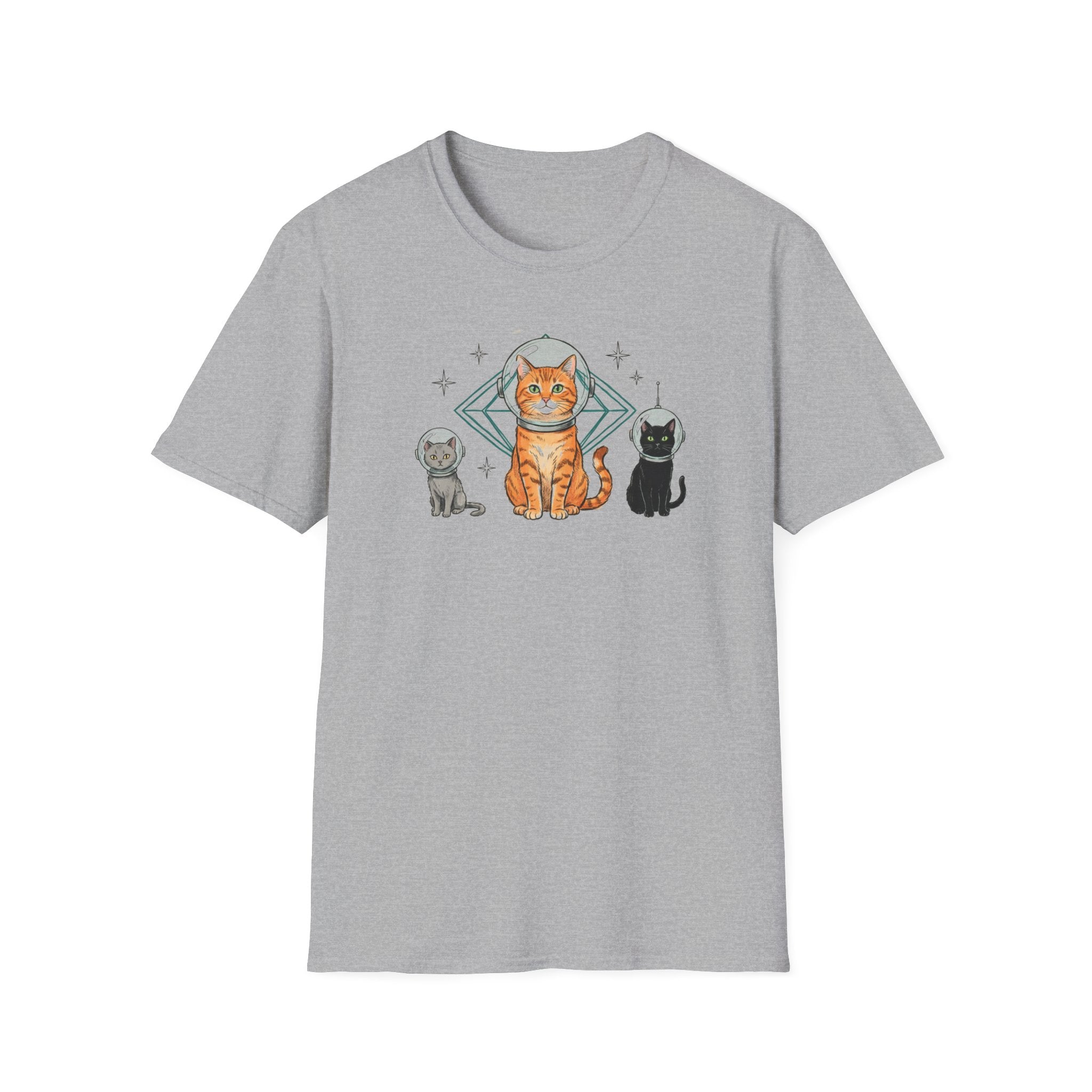 Retro Astronaut Cats Unisex T-Shirt - Vintage Space Cat Graphic Tee