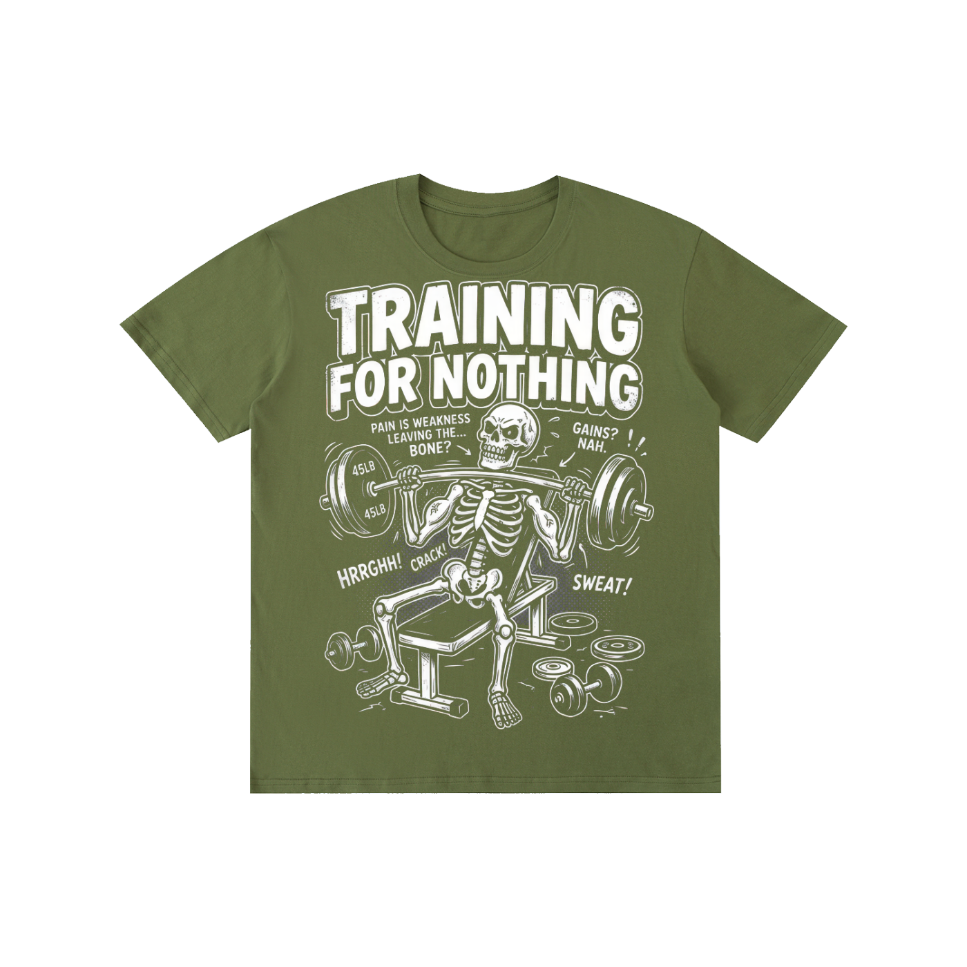 Training For Nothing Gym Skeleton Tee