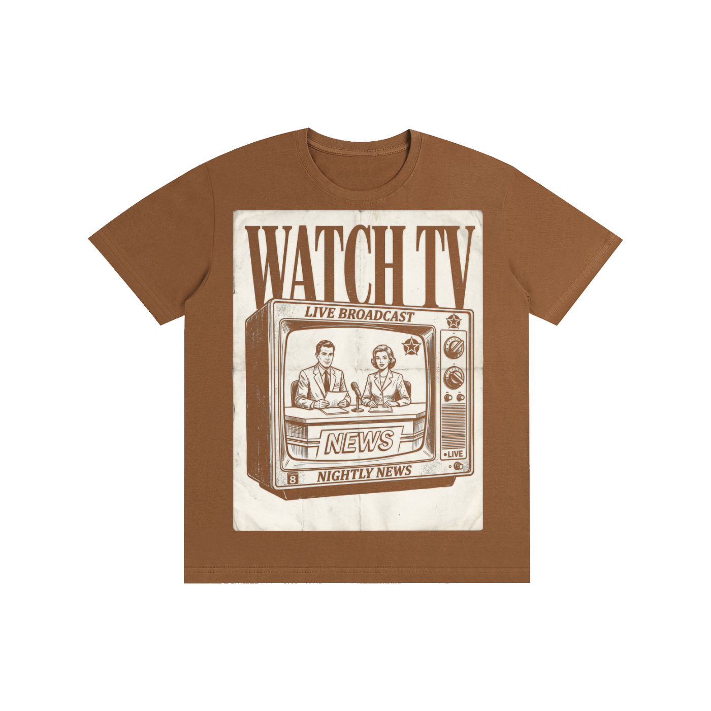 WATCH TV Nightly News Graphic Tee - Streetwear Aesthetic