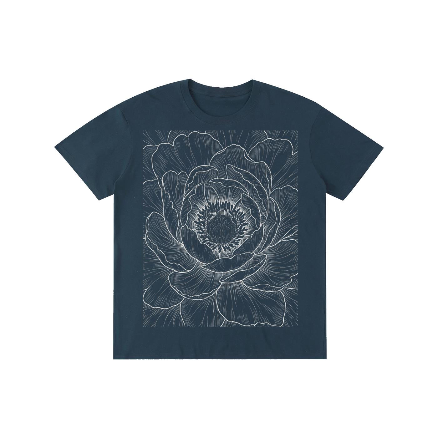 Ethereal Peony Line-Art Graphic Tee